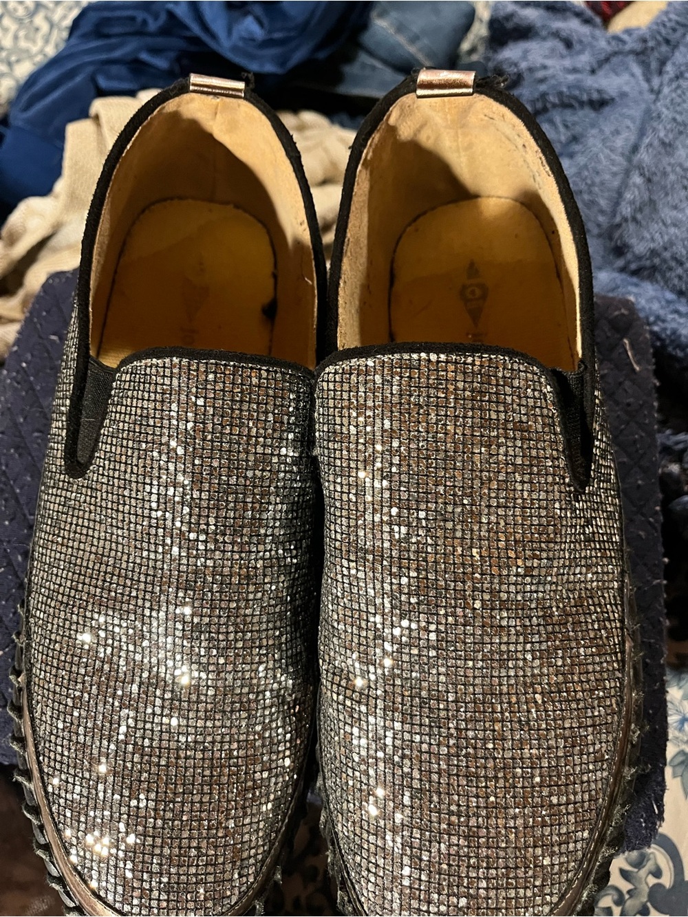 JOLIMALL Sparkle Slip-On Loafers - Silver